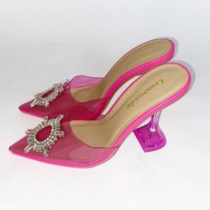 Pink Closed Pointed Toe Sexy Heel